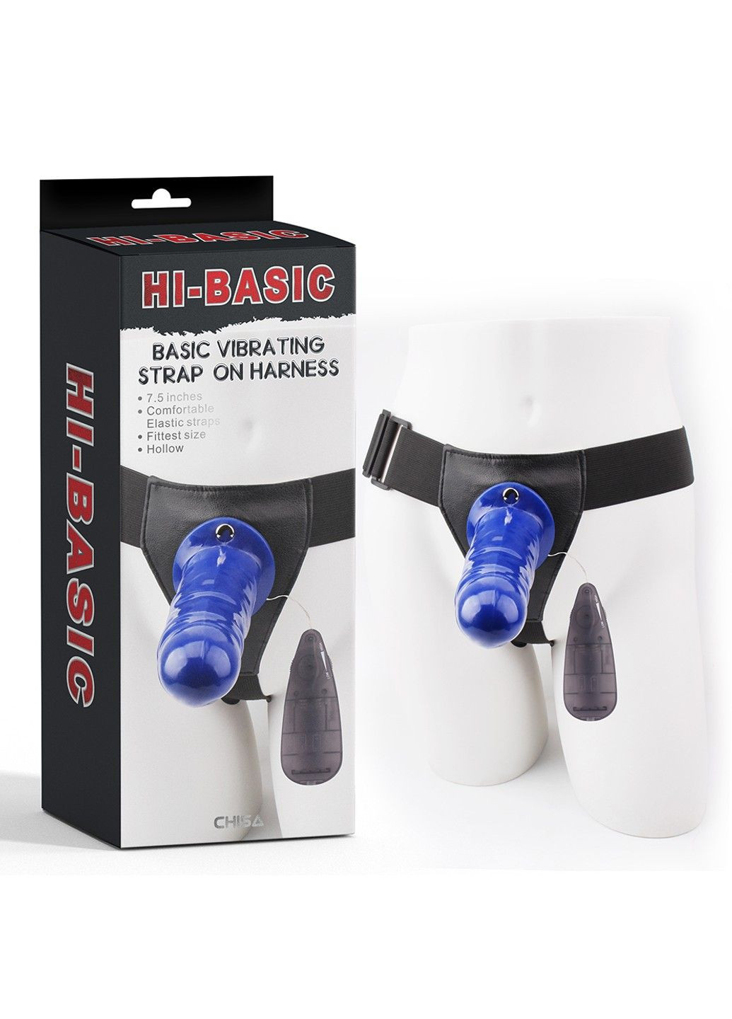 Страпон-фаллопротез з вібрацією Hi-Basic Vibrating Flesh Strap on Harn, Синий Chisa (289375655)