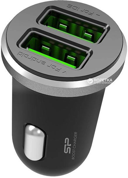 Авто зарядное Boost USB Car Charger CC102P SP2A1ASYCC102P0K черное Silicon Power (277756528)