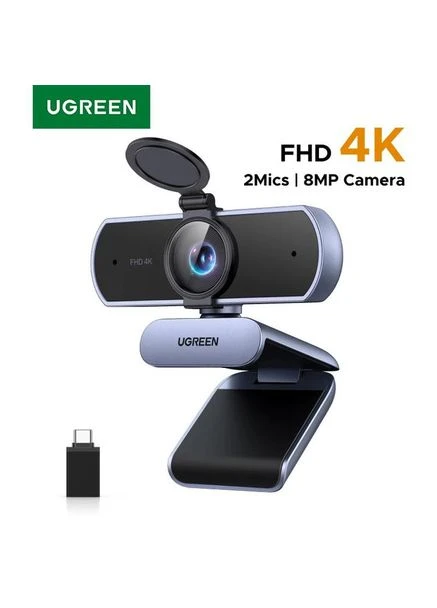 Веб-камера 4K 8 МП із двома мікрофонами, Web camera Ugreen (378291953)