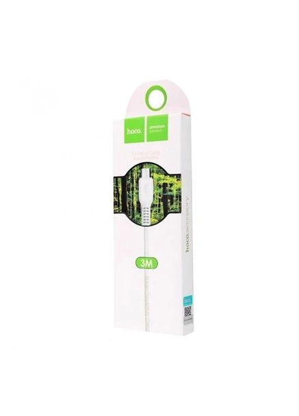 USB кабель X20 Flash microUSB 2.4A 3M white Hoco (400061636)