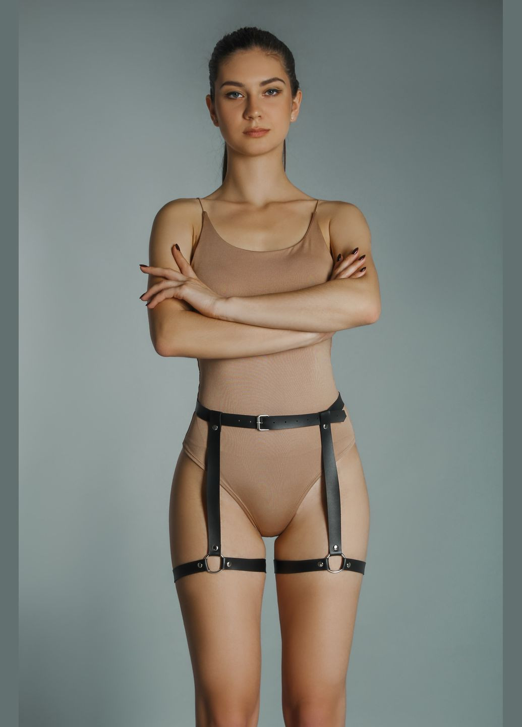 Натуральна шкіра портупея гартери мінімалістичні Needle 124 No Brand (294608321)