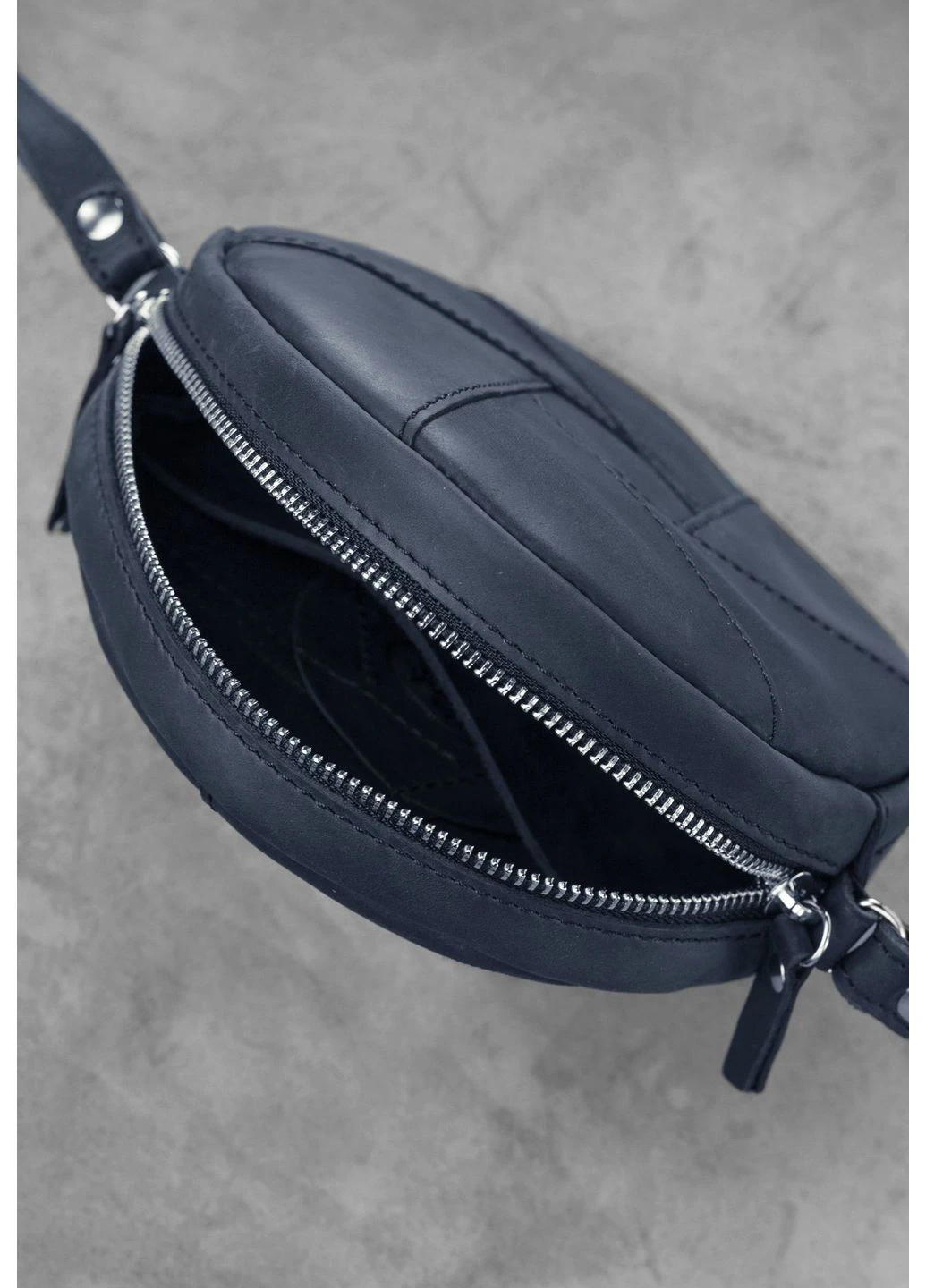 Сумка женская круглая кросс-боди из кожи синяя(BB_30001646) No Brand (385418455)