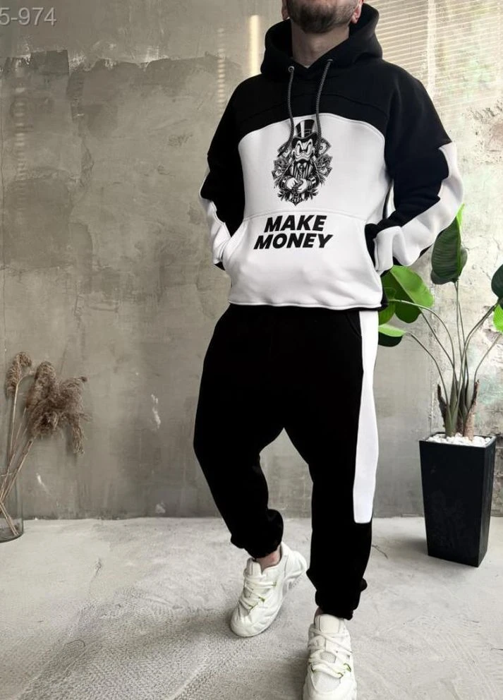 Споривний костюм утеплений чоловічий на флісі зима весна осінь No Brand (322764802)