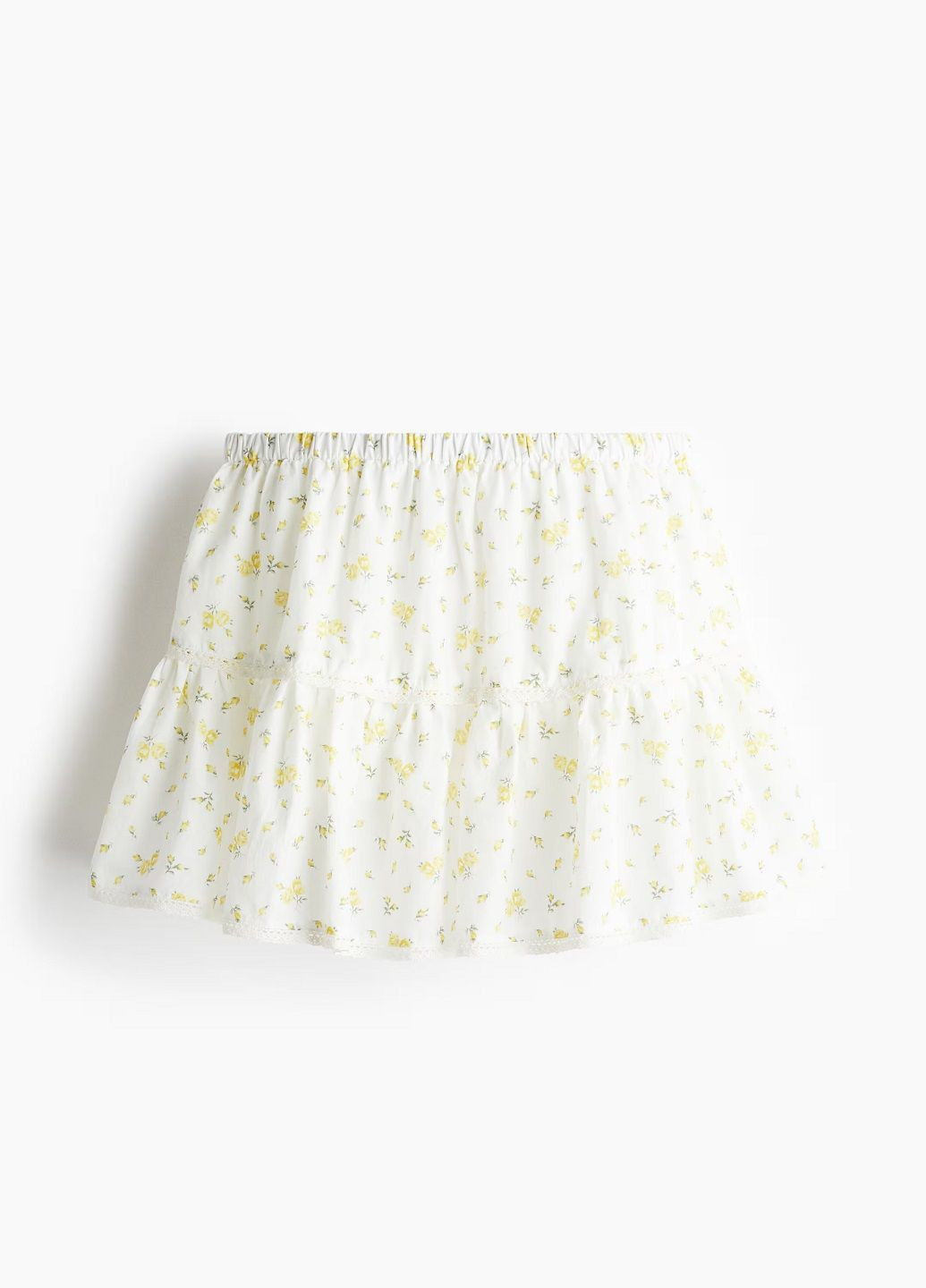 Белая цветочной расцветки юбка H&M