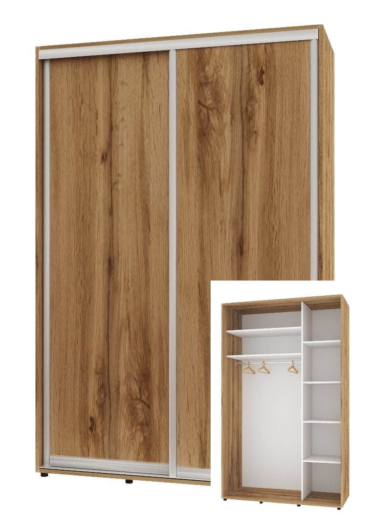 Шкаф-купе двухдверный Комфорт Мебель 160*45*240 см Дуб золотой 2 двери ДСП Стандарт Комфорт Меблі (360449624)