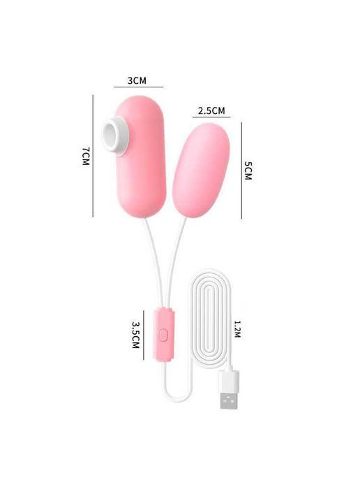 Двойное вакуумное виброяйцо "Вуманайзер" с USB-проводом 10 режимов – Вибраторы No Brand (368893829)