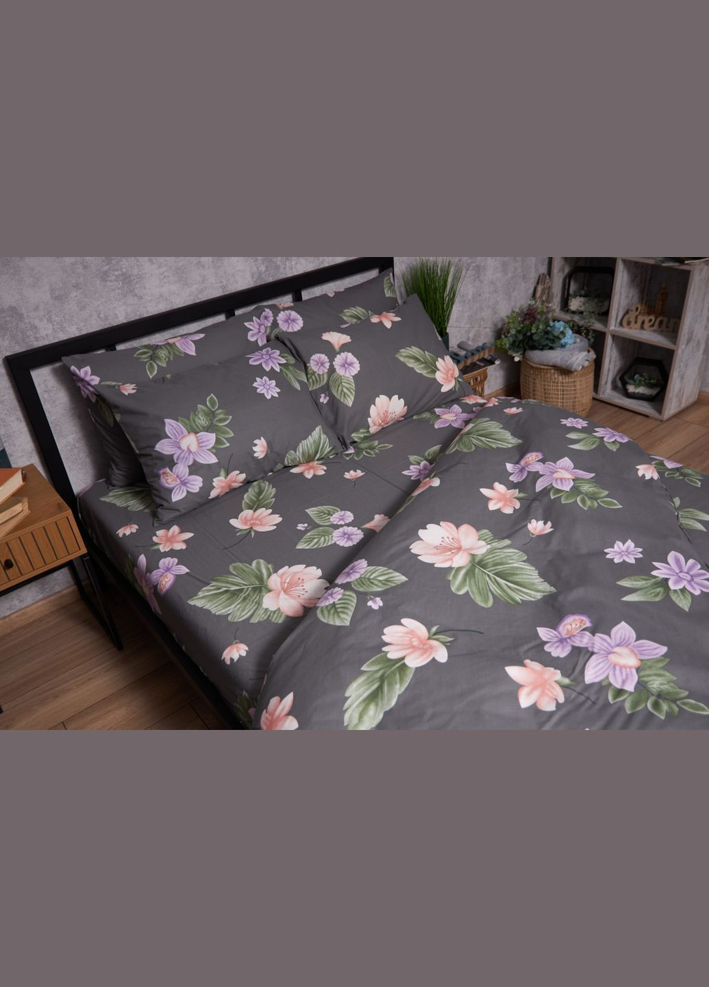 Комплект постільної білизни Бязь Gold Люкс King Size 220x240 наволочки 2х70х70 (MS-820004237) Moon&Star Gerbera (288536055)