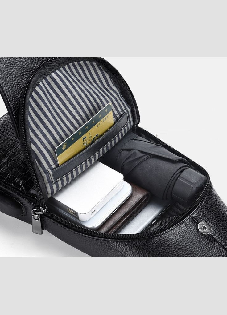 Стильная мужская сумка-бананка на груди с крокодилом, мужская сумка-слинг кросс-боди на плечо рептилия Коричневый No Brand (334730104)