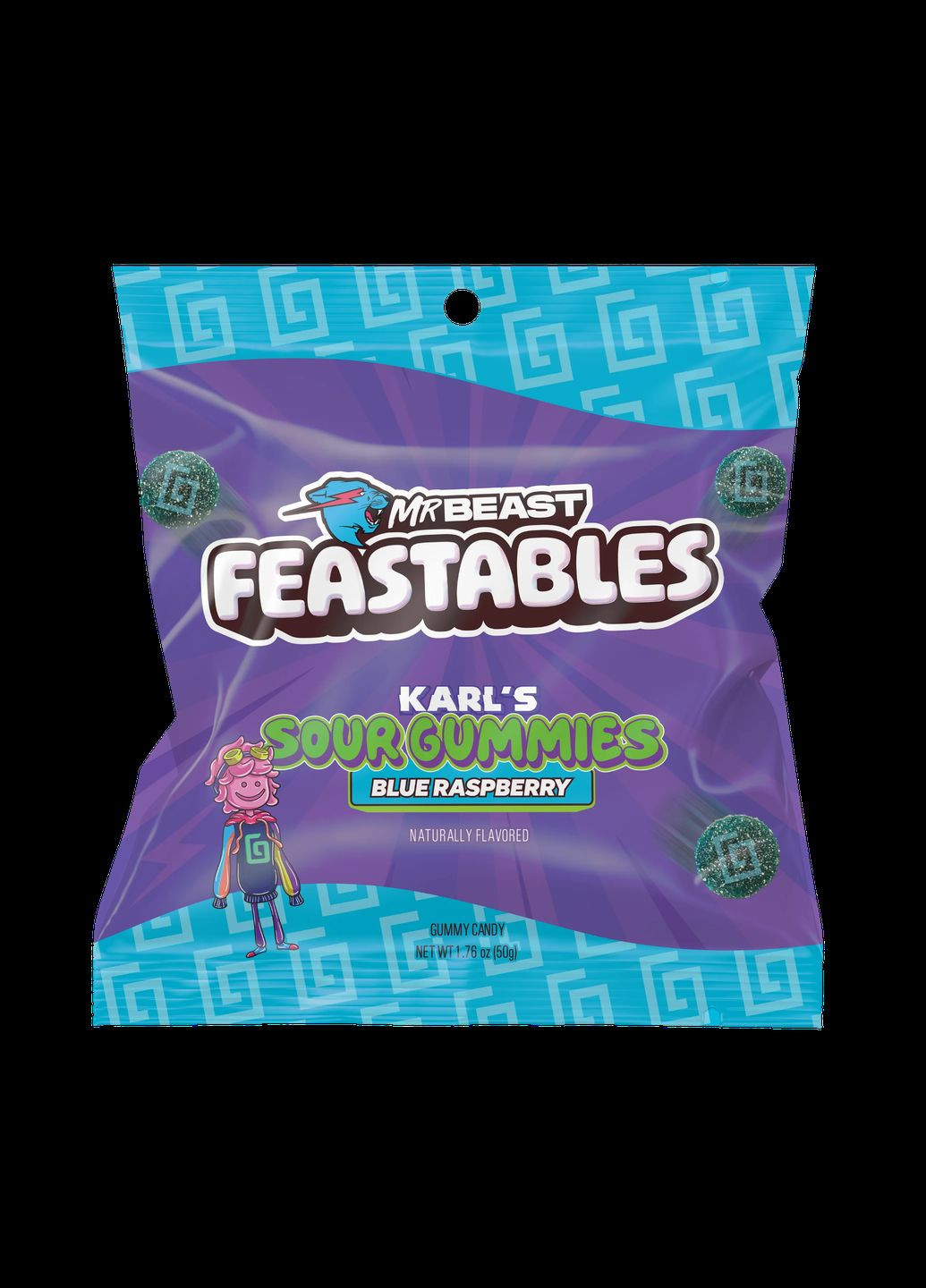 Karl Gummies Sour Blue Raspberry 100g Feastables (317045818)