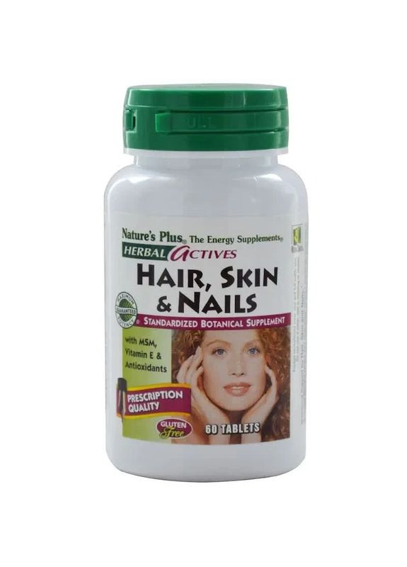Рослинний комплекс для волосся, шкіри і нігтів Hair, Skin and Nails Herbal Actives Natures Plus, 60 таблеток Nature's Plus (361116064)