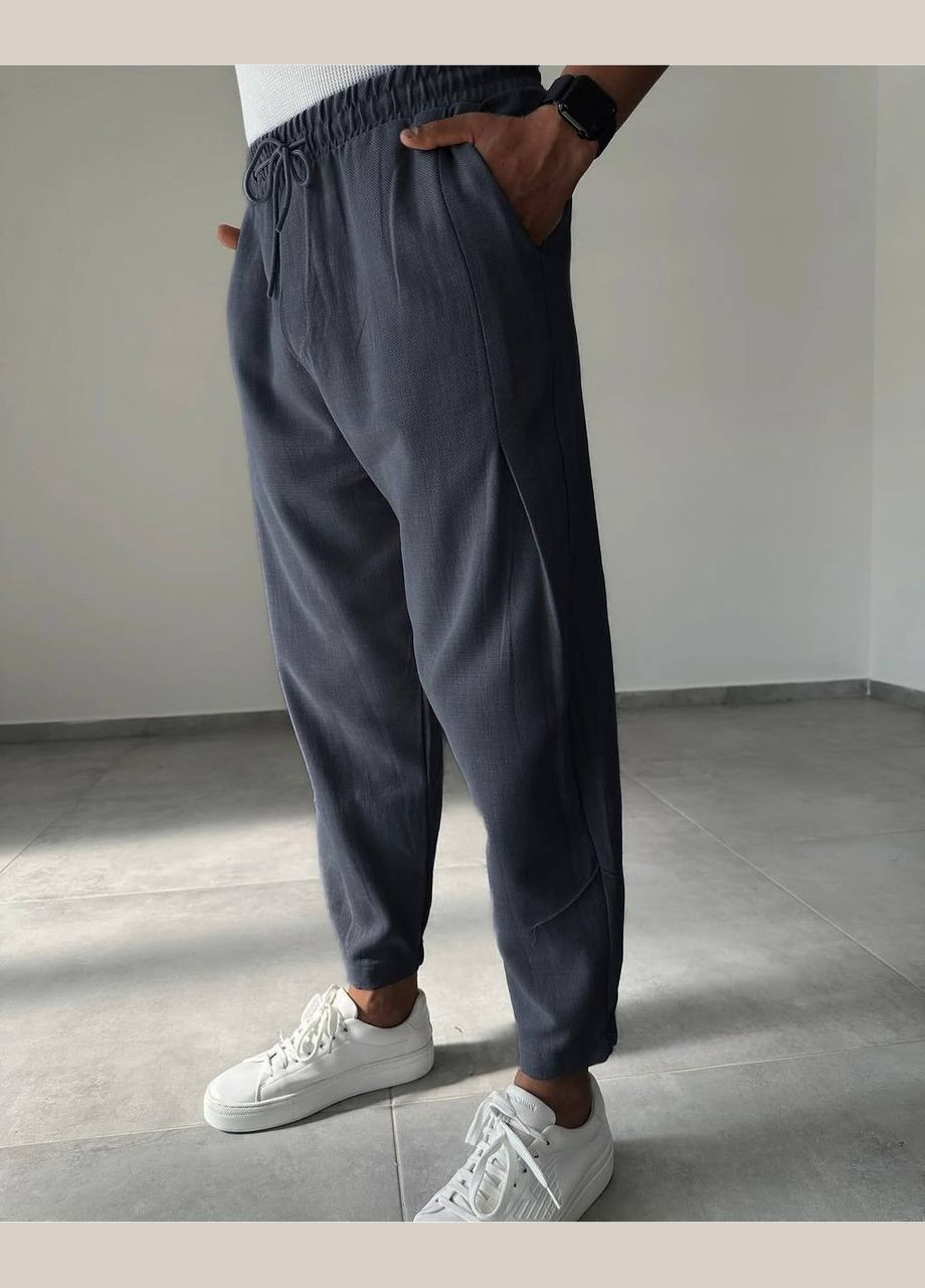 Графитовые демисезонные брюки No Brand