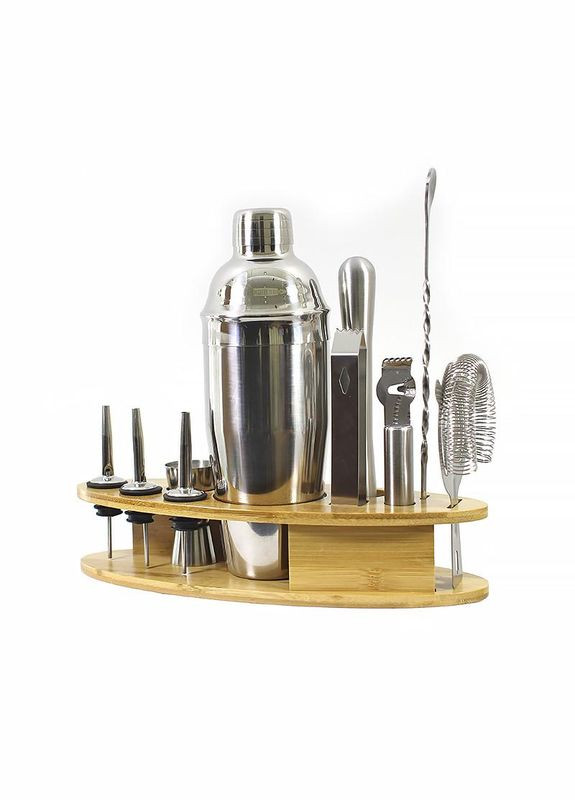 Набор для бара Youchen MC-Y1 из 12 предметов с подставкой инвентарь бармена шейкер гейзер щипцы No Brand (302975023)