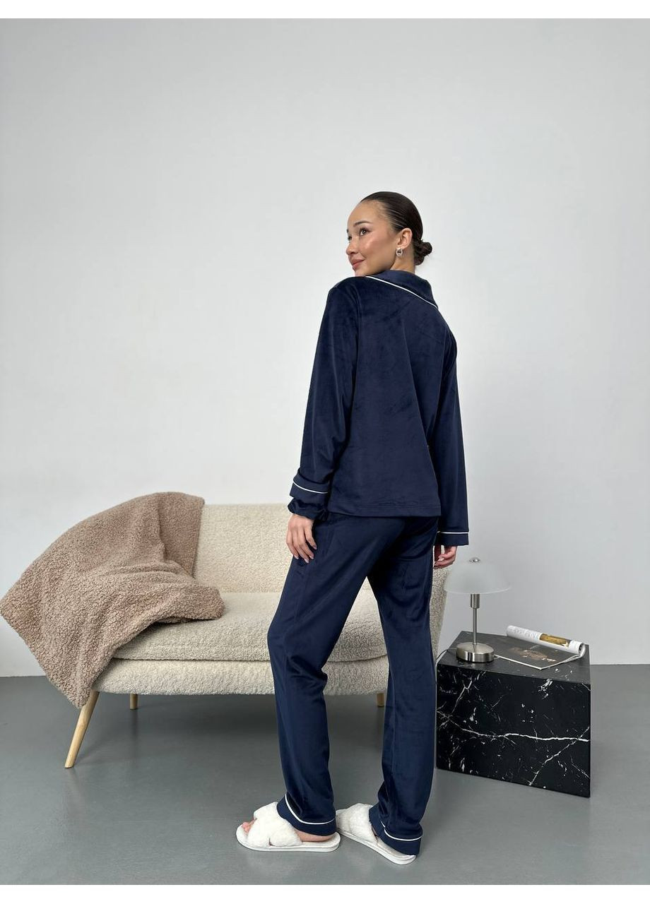 Синяя всесезон пижама (лонгслив, брюки) Garna