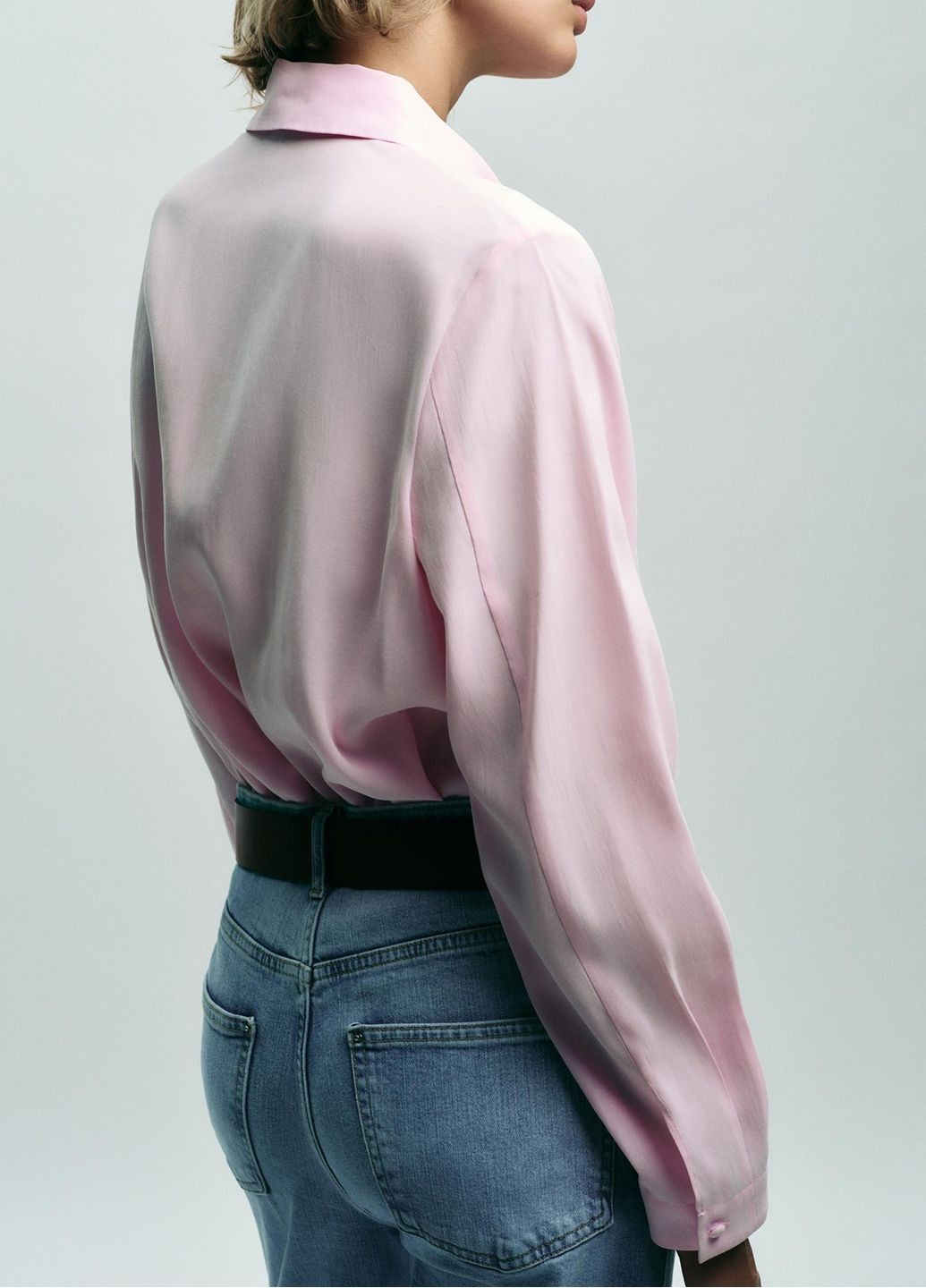 Светло-розовая повседневный рубашка однотонная Zara