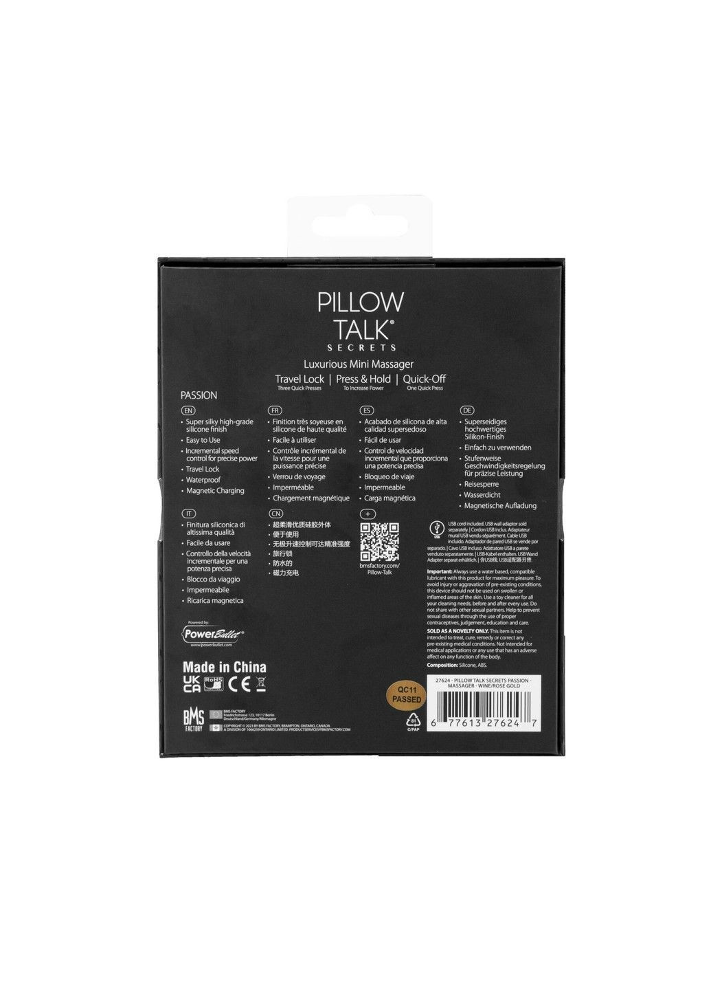 Кліторальний вібратор Secrets - Passion - Clitoral Vibrator, 3 стимулюючі зони Pillow Talk (315498354)