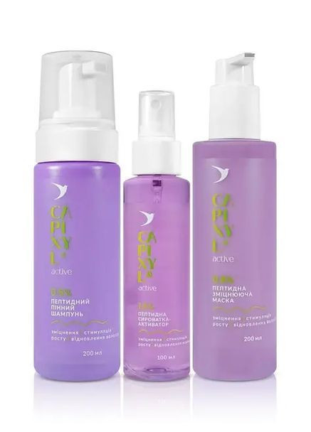 Набір для зміцнення та росту волосся 3в1 Capixyl Active з пептидами (шампунь, маска,сироватка) Soika (366869081)