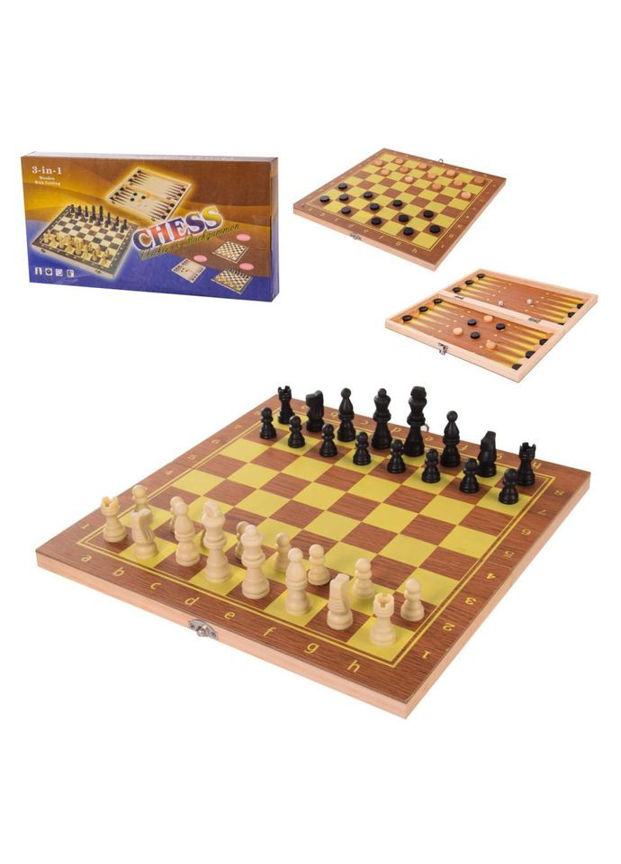 Настільна гра Шахи 621A 3 в1, шахи, шашки, нарди, 24*23.5*1.5 No Brand (362568749)