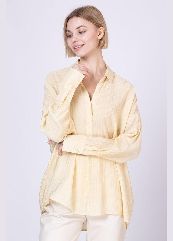 Бавовняна сорочка з подовженою спинкою S-L Жовтий ss220045_yel_S-L Lara (358223216)