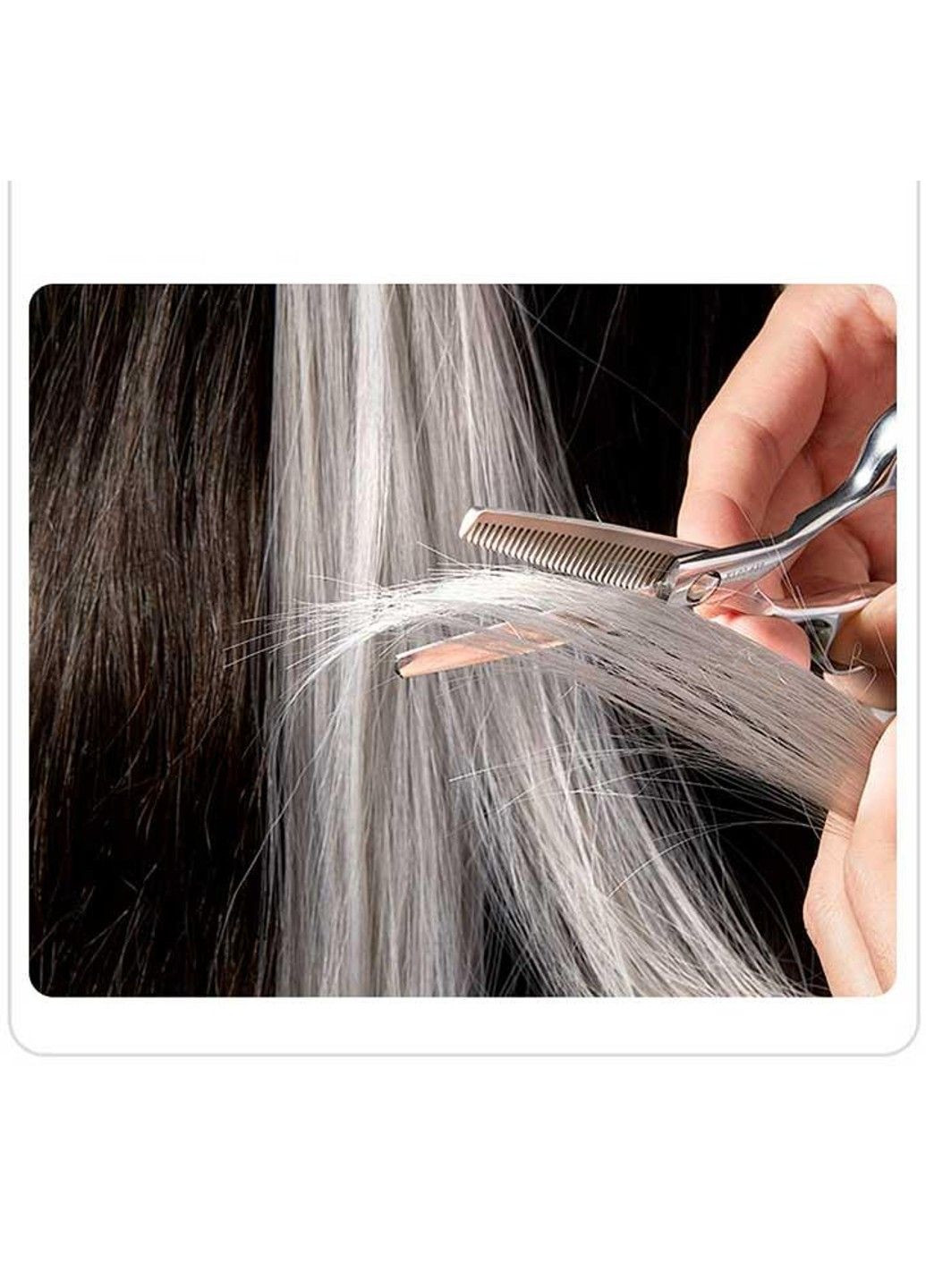 Сіре пасмо волосся на шпильках 60 см - Накладне волосся No Brand (288538514)