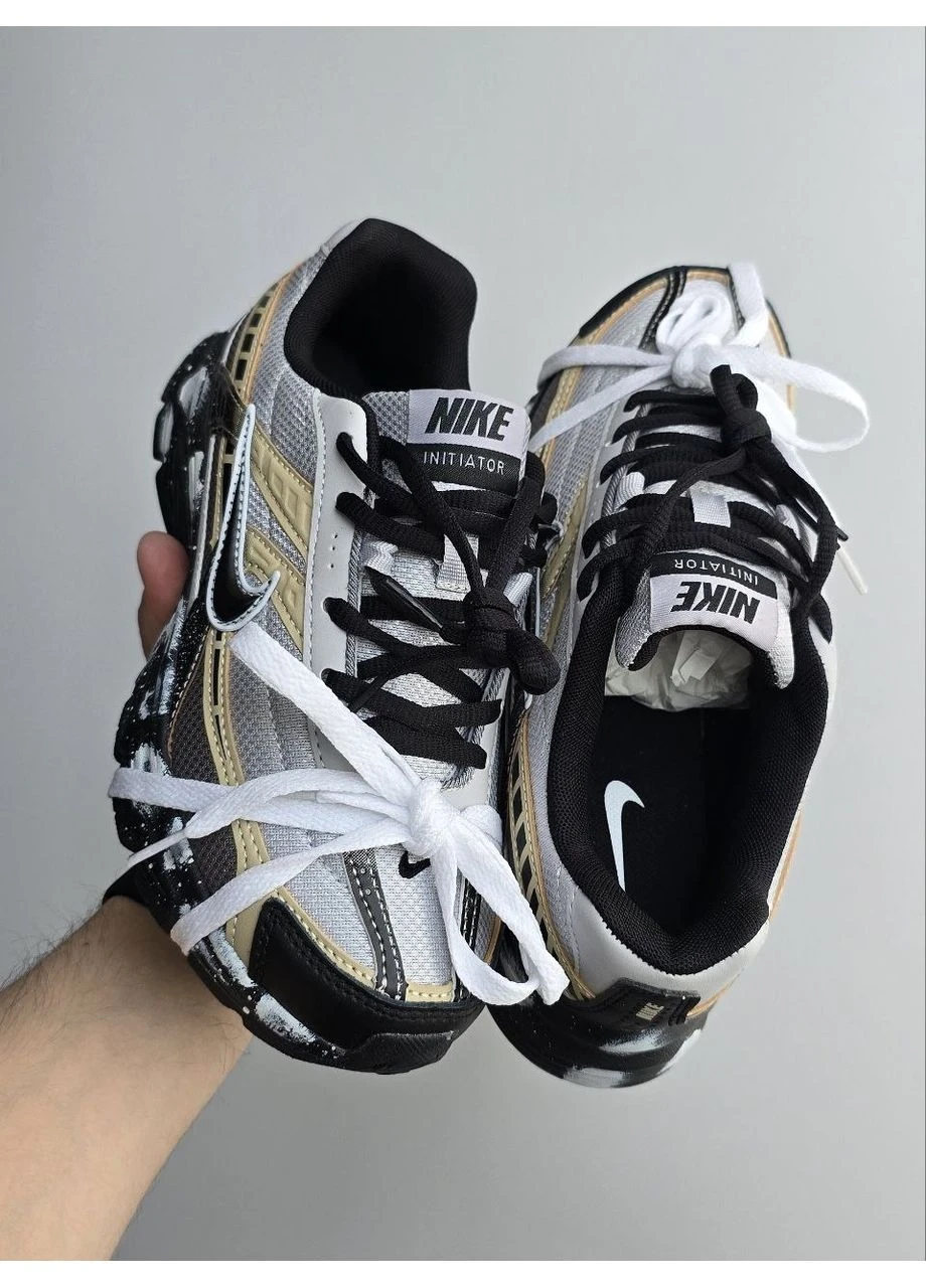 Цветные всесезонные nike initiator custom • white / black / beige • Vakko