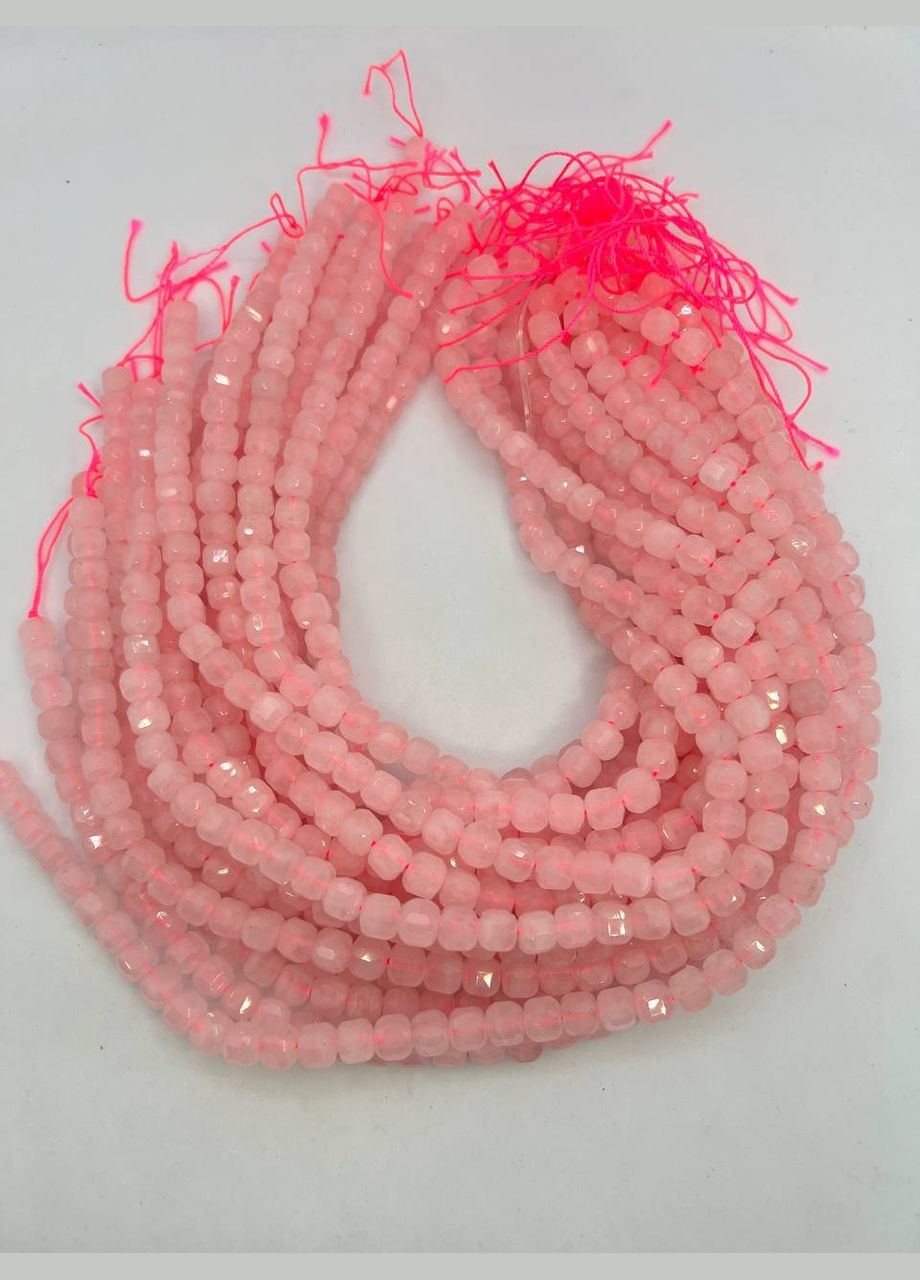 Рожевий кварц на нитці без замка 8х8 мм 40 см No Brand (321963879)