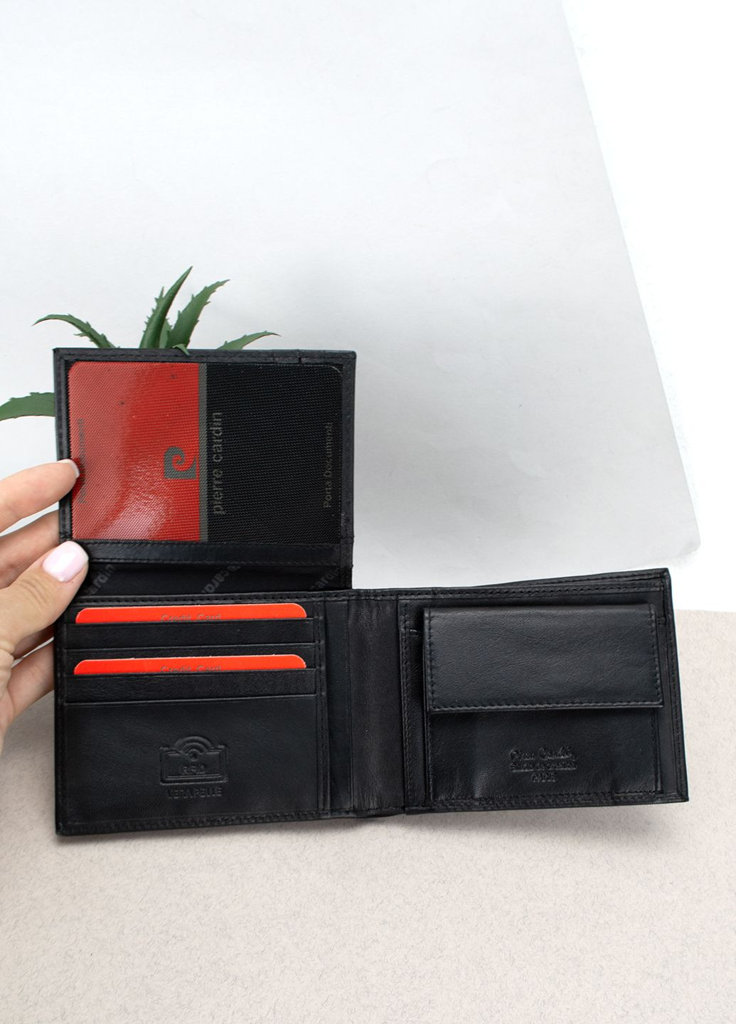 Подарочный мужской набор ZG-82 (кошелек и ремень) черный Pierre Cardin (291926002)