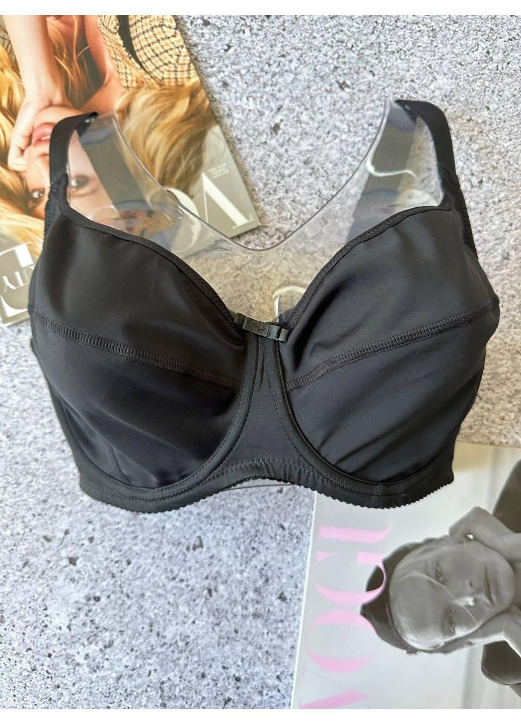 Чёрный бюстгальтер без поролона черного цвета ORIETTA AVEC