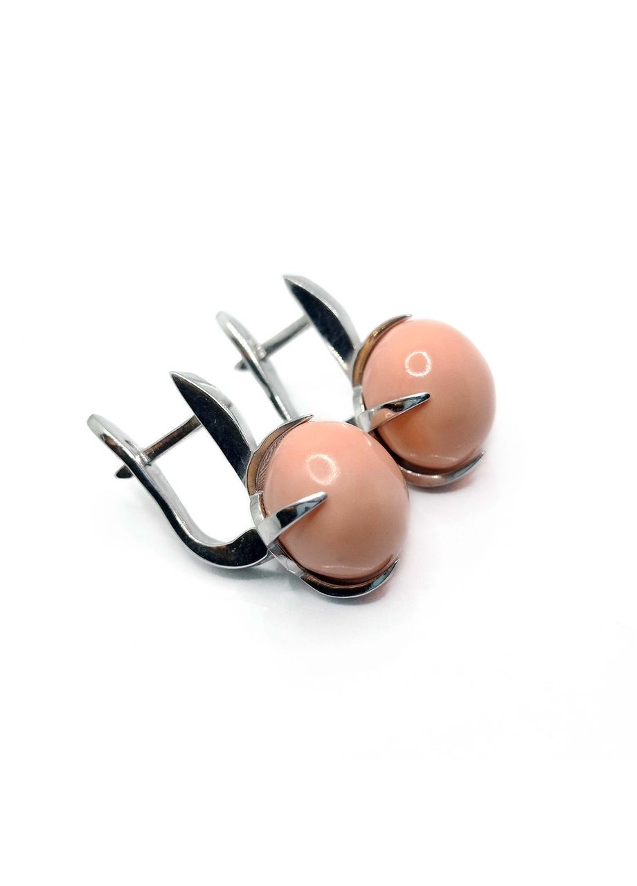 Сережки срібло 925° 5,50г. родій персиковий (1974) Bigsun (369798159)