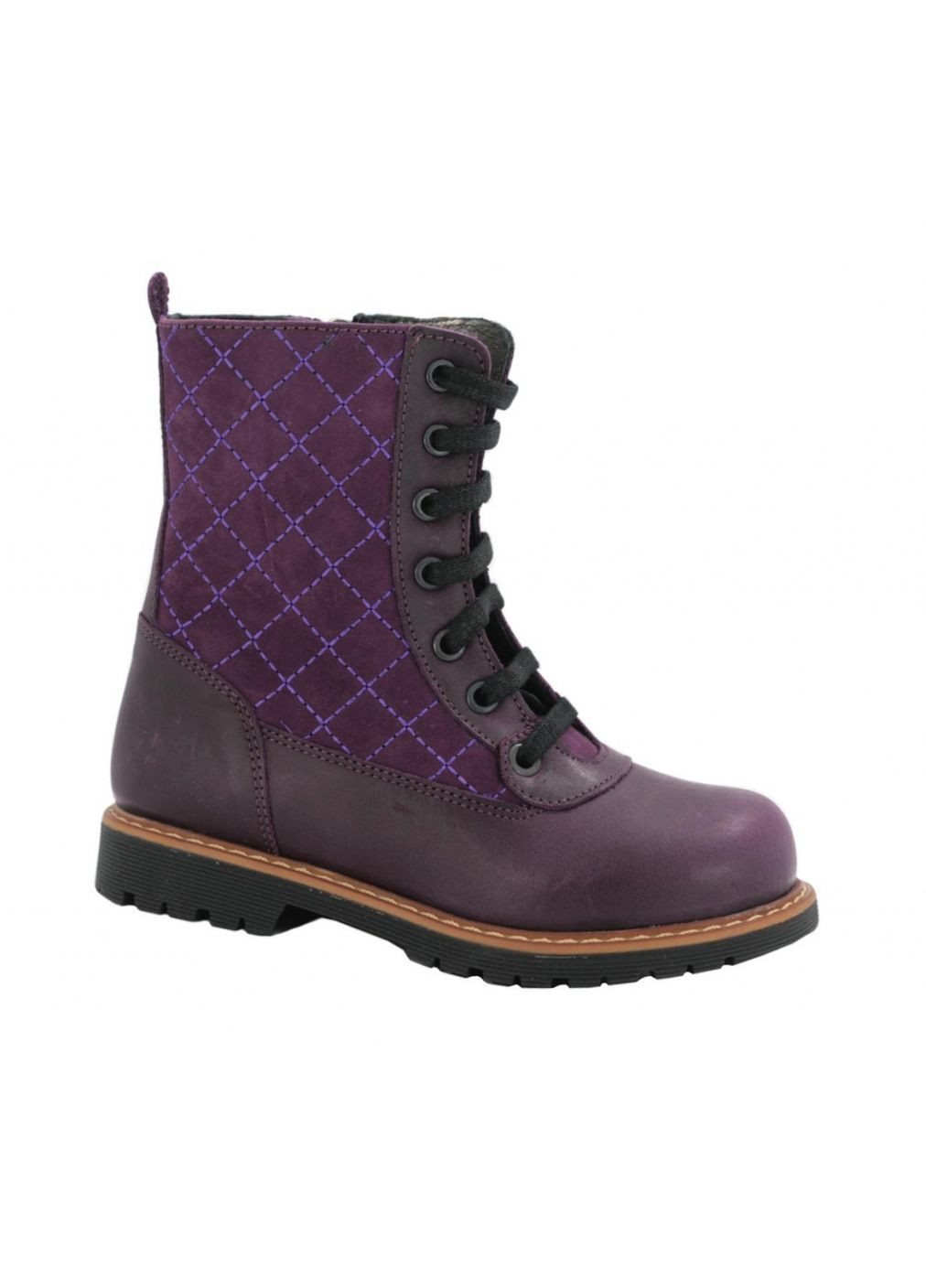 Фиолетовые ботинки зимние 970 для девочек фиолетовые, колорадо+нубук. размер 21 Topitop