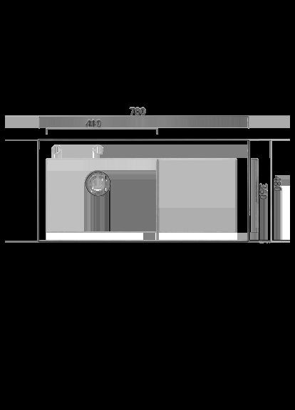 Набір кухонної мийки зі змішувачем Handmade 78*48 L Platinum (336937605)