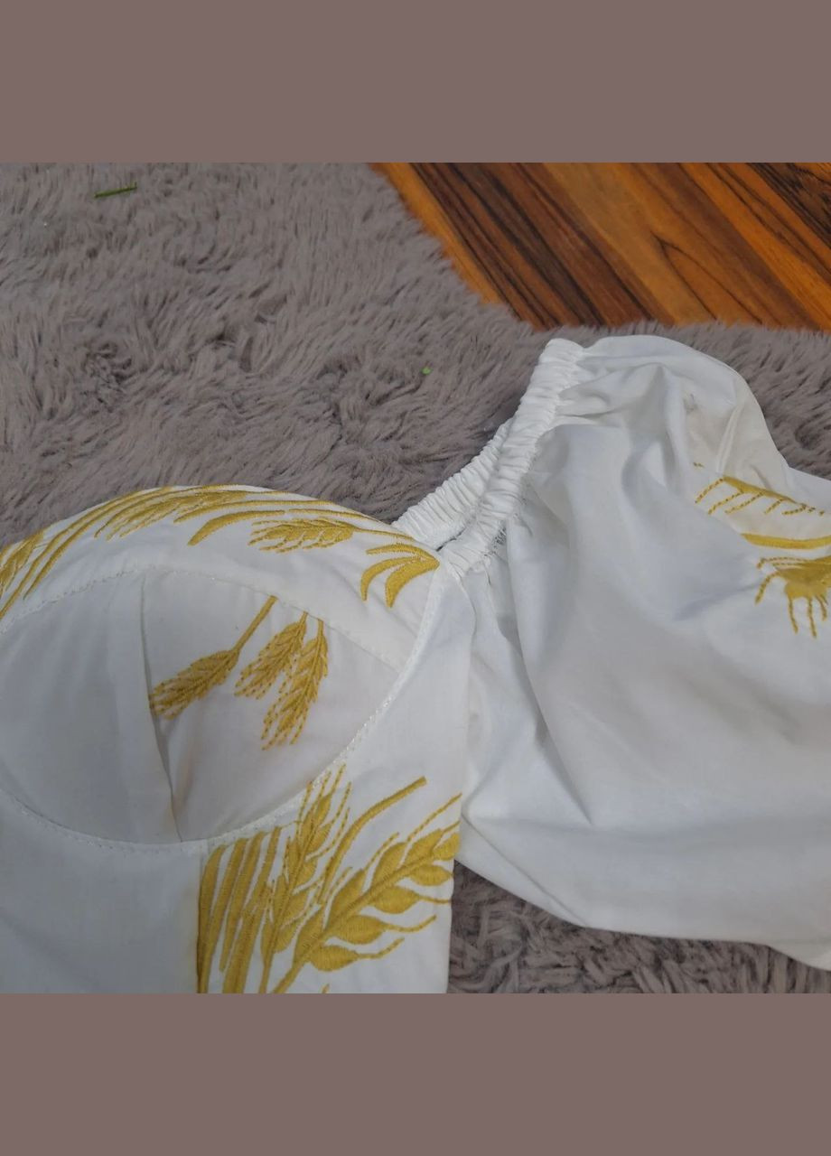 Жіноча вишиванка-корсет Золоте колосся біла ESQ 5442 (303898914)