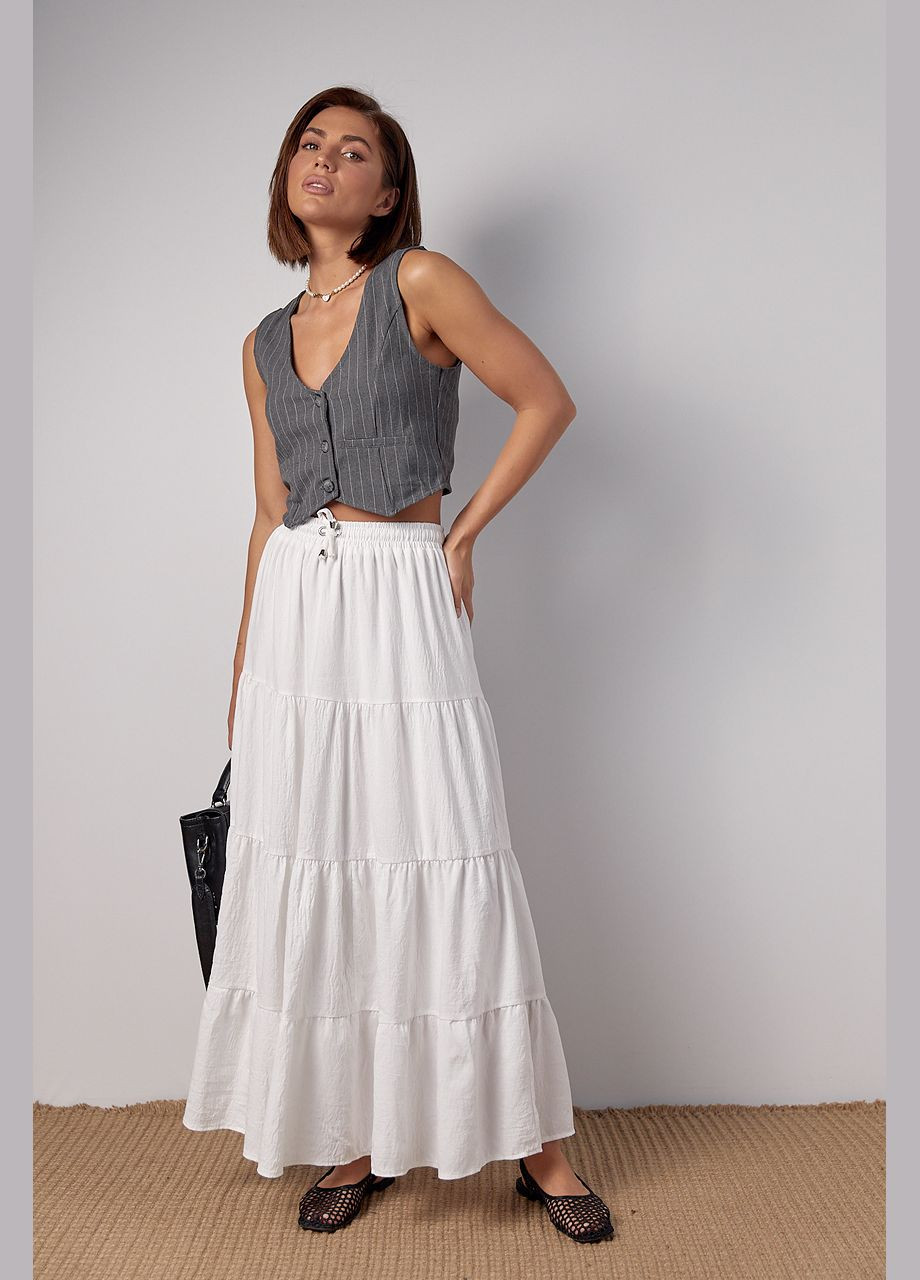 Короткий жіночий жилет у смужку на гудзиках Lurex (297682534)