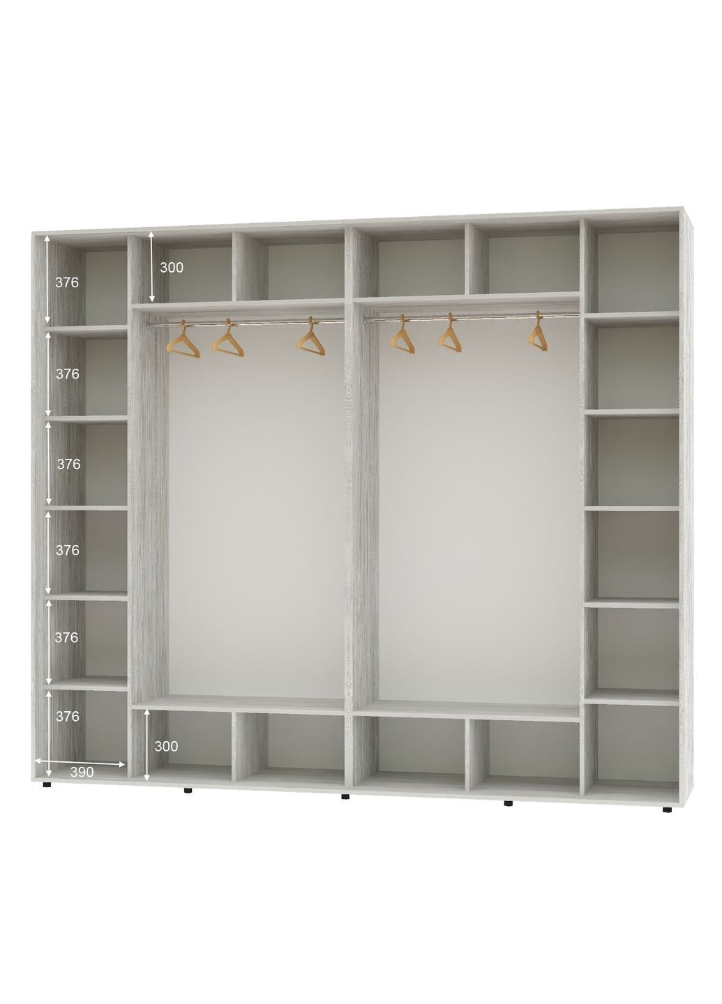 Шафа-купе чотиридверна 300*60*240 Сосна Натті 2 Дзеркала з піскострумним малюнком/2 Дзеркала Алекса (360461670)