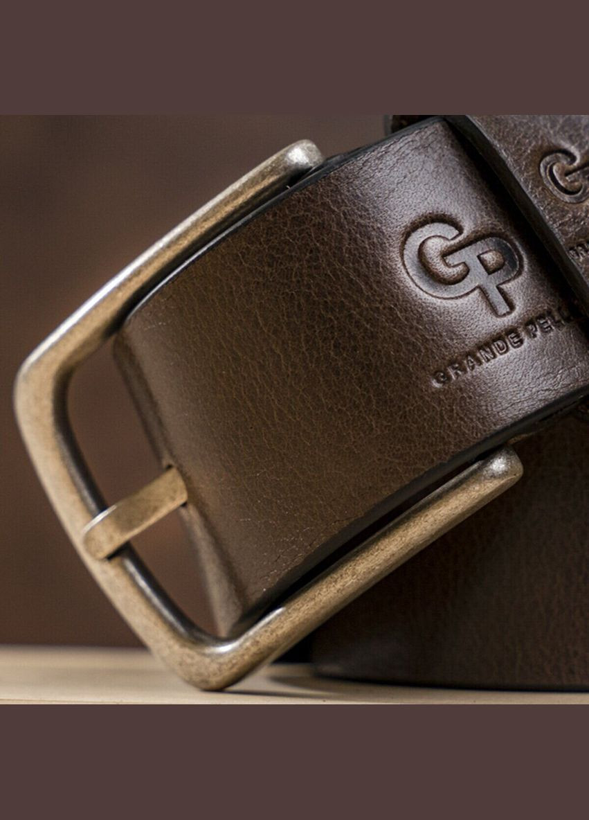 Ремень мужской с круглой пряжкой Grande Pelle капучино (sku_11271) No Brand (327819662)