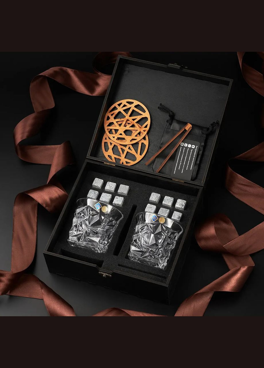 Кришталеві келихи для віскі Bohemia Glacier з камінням для віскі 350 мл Handmade WS205 (342745333)