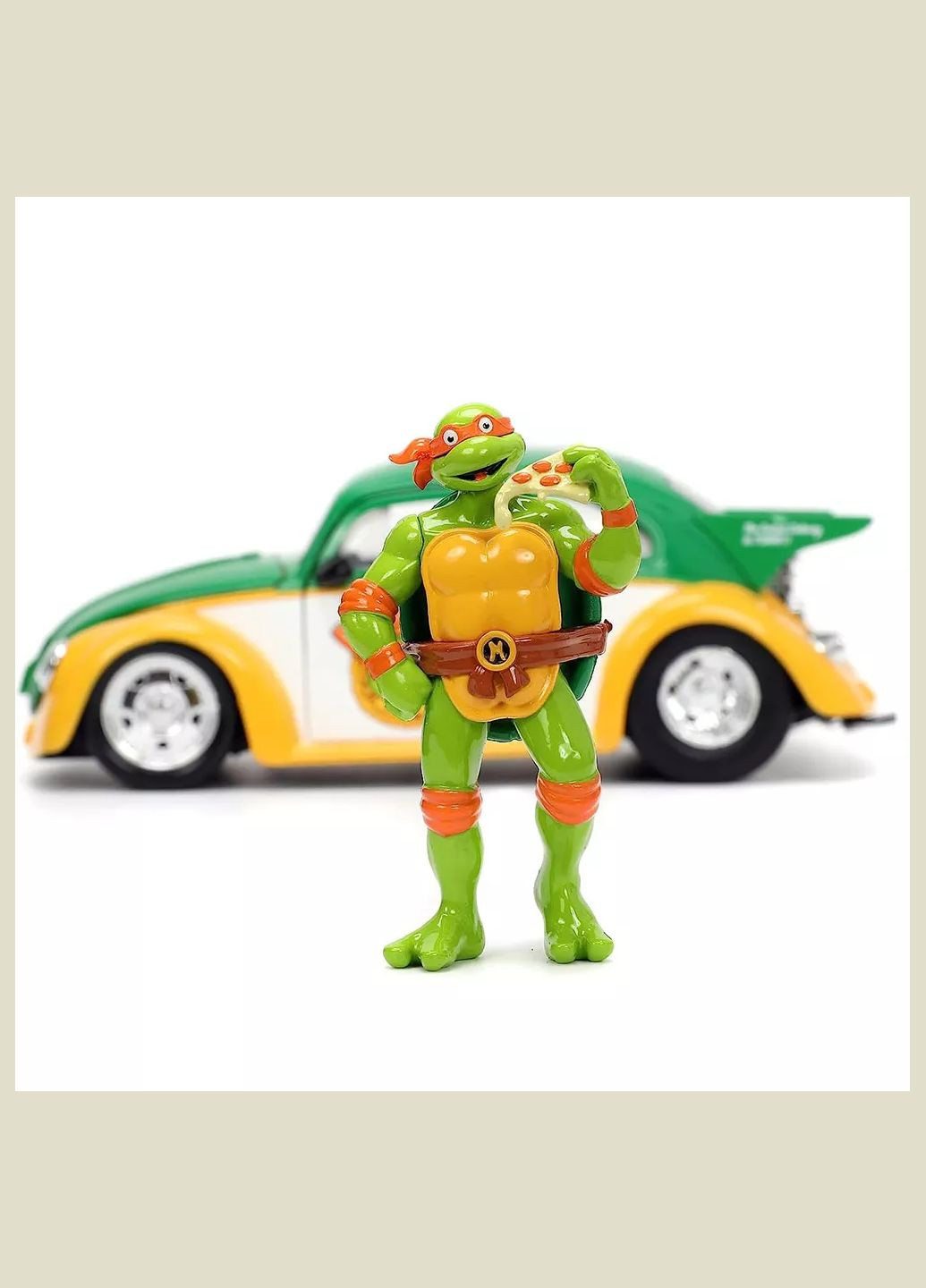 Автомодель TMNT Volkswagen Beetle 1959 з фігуркою Мікеланджело 1:24 (253285002) Jada (330057632)