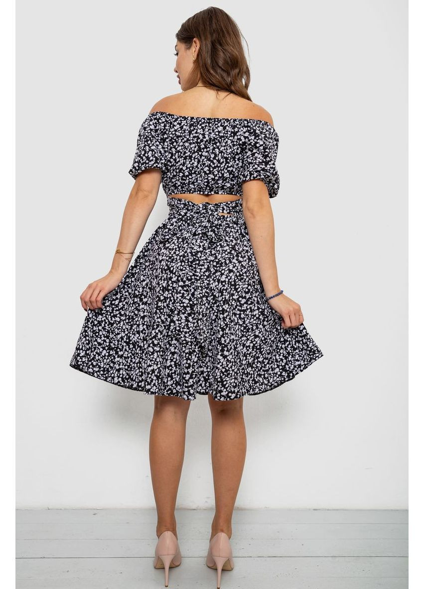 Черно-белое платье софт с принтом Ager