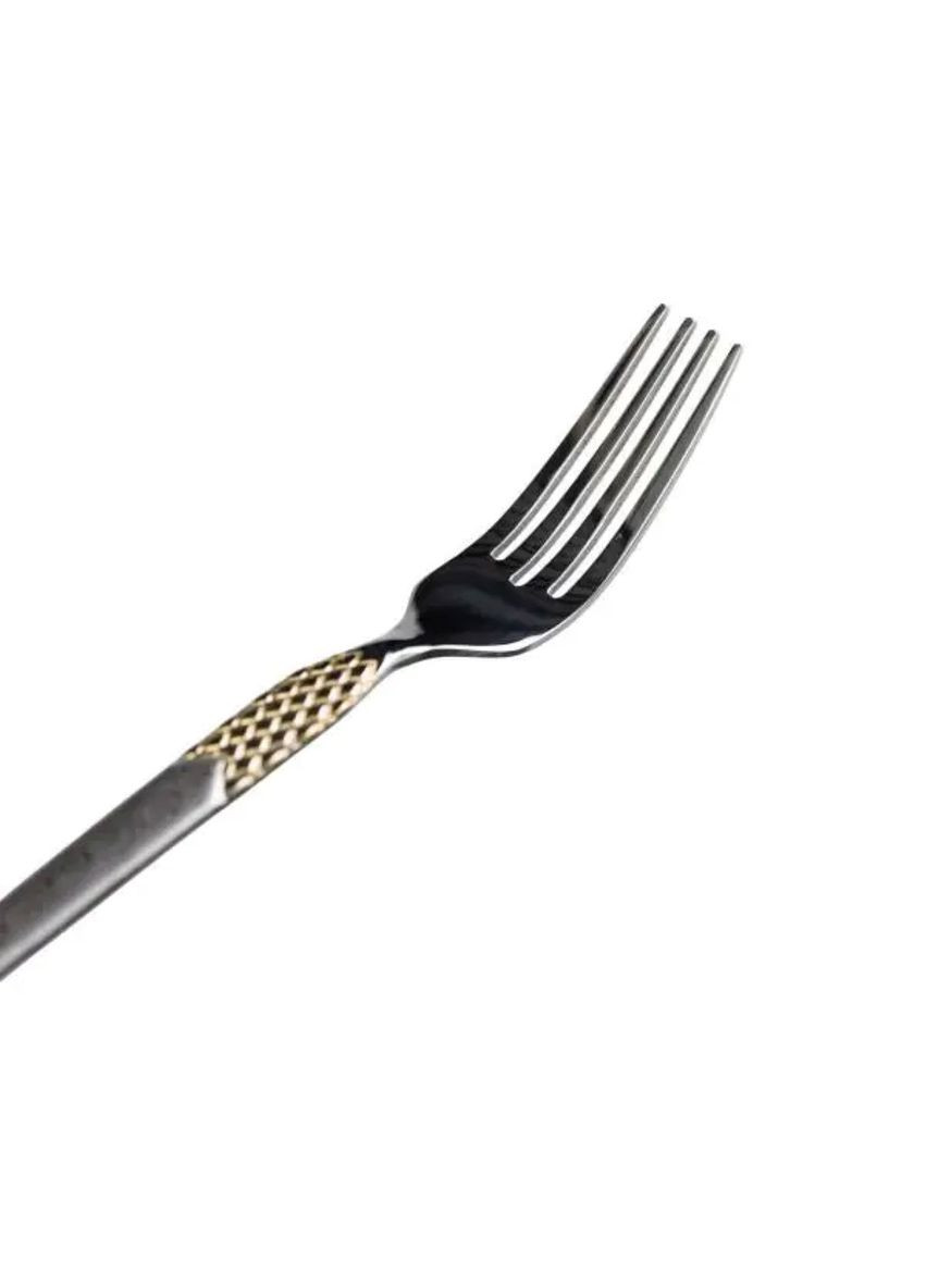 Набор десертных вилок 6 штук вилки десертные из нержавеющей стали 15.5 см Серебро с золотом HP-20-40 (A-033737) Yiwu (352274549)