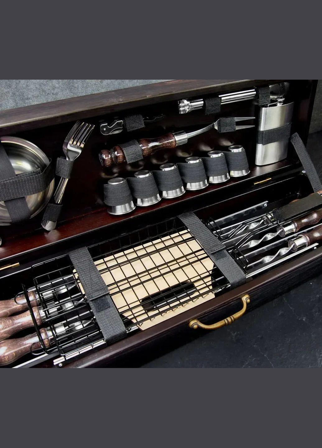 Шампура и чарки "Альфгейм" в деревянном кейсе из 39 предметов | Подарок брату на юбилей Handmade WC-012 (347291591)