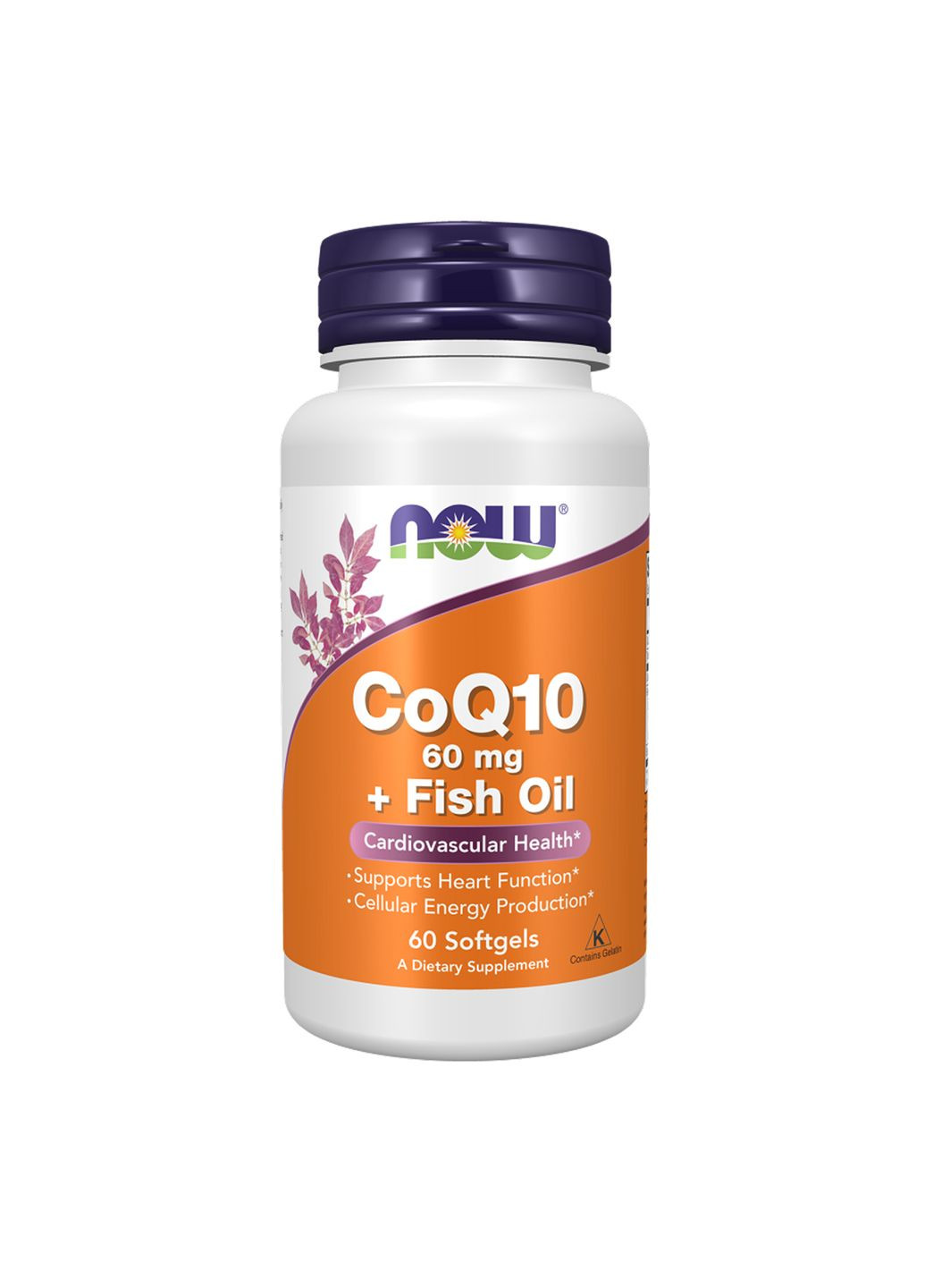 Капсули CoQ10 з Омега-3 для серця 60 мг 60 капсул Now Foods (367957868)