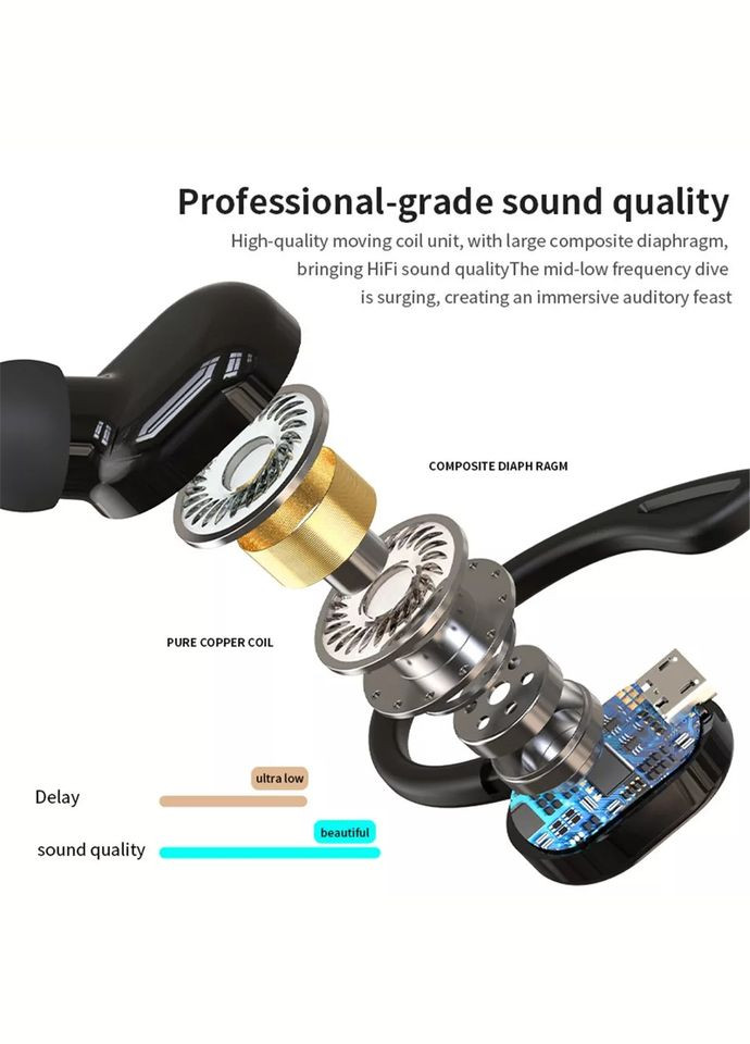 Один bluetooth навушник S10 чорний No Brand (302242997)