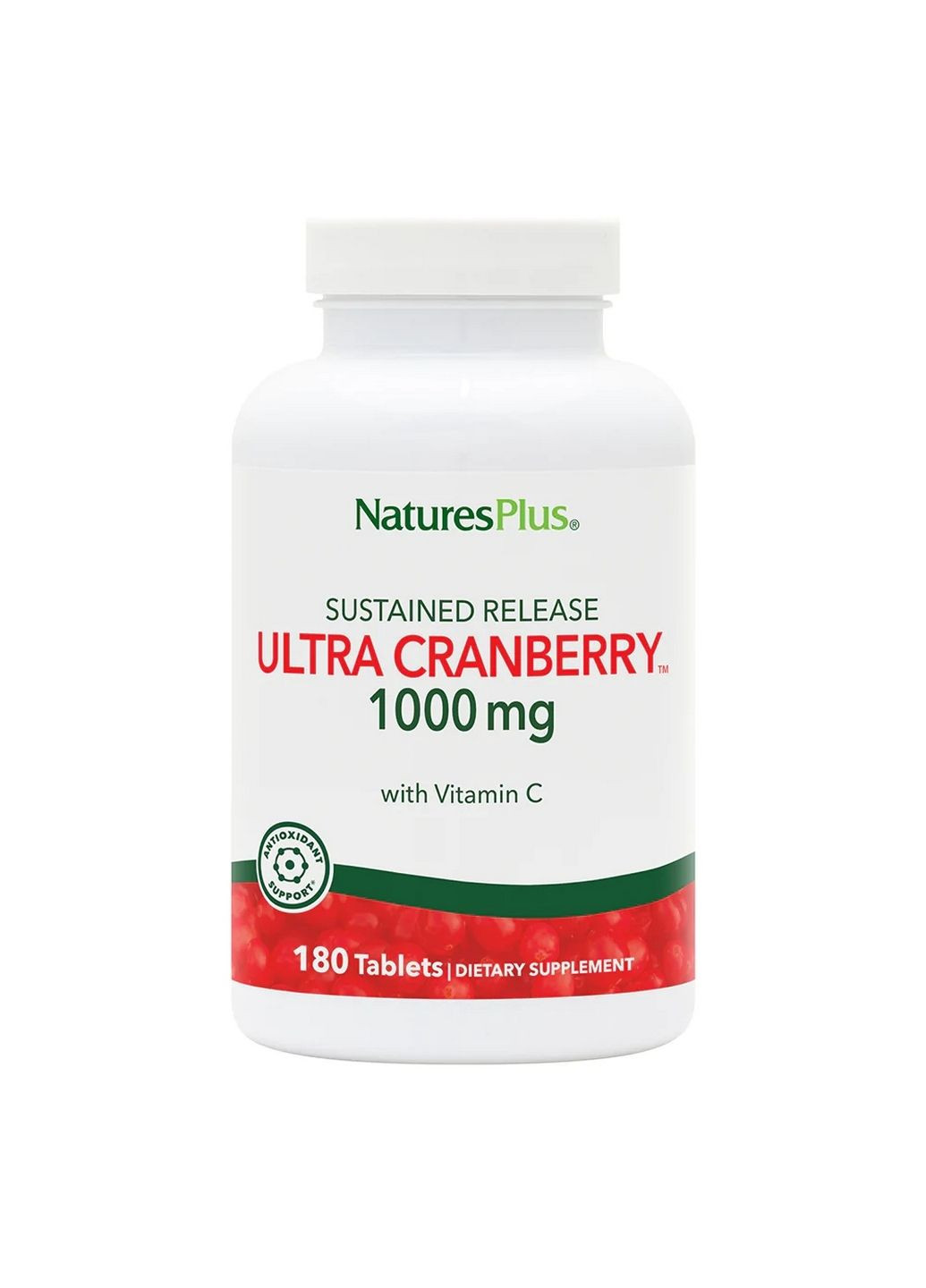 Натуральная добавка Ultra Cranberry 1000, 180 таблеток Natures Plus (293339042)
