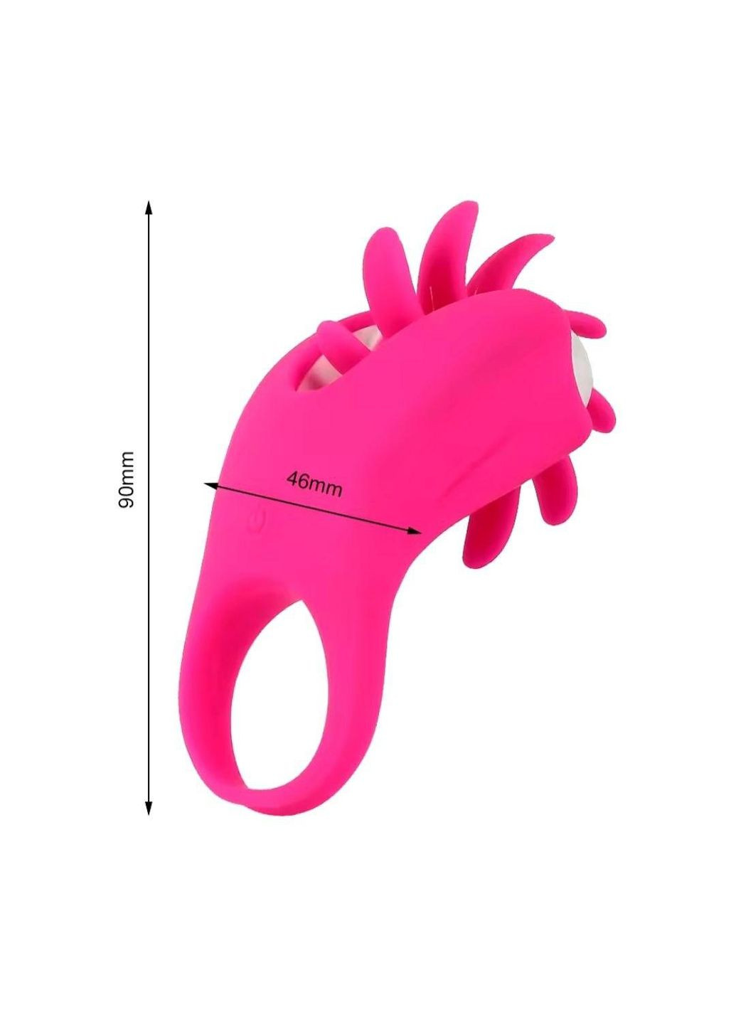 Вібруюче кільце для чоловіків зі стимуляцією клітора з язичком, що обертається чорний потужне No Brand (313241162)