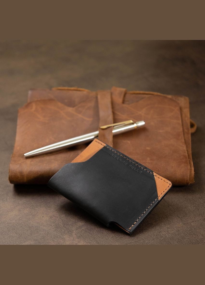 Шкіряний оригінальний картхолдер 11398 Чорний Grande Pelle (298570904)