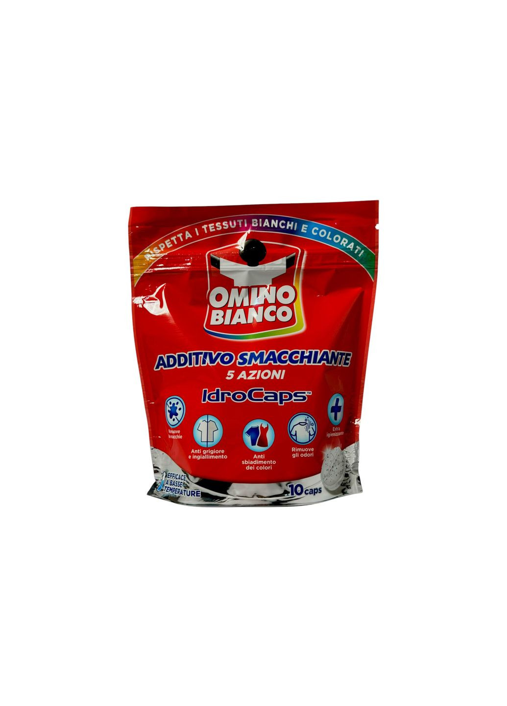 Плямовивідник у таблетках для кольорових тканин e idrocaps additivo smacchiatore, 10 таблеток OMINO BIANCO (369144674)