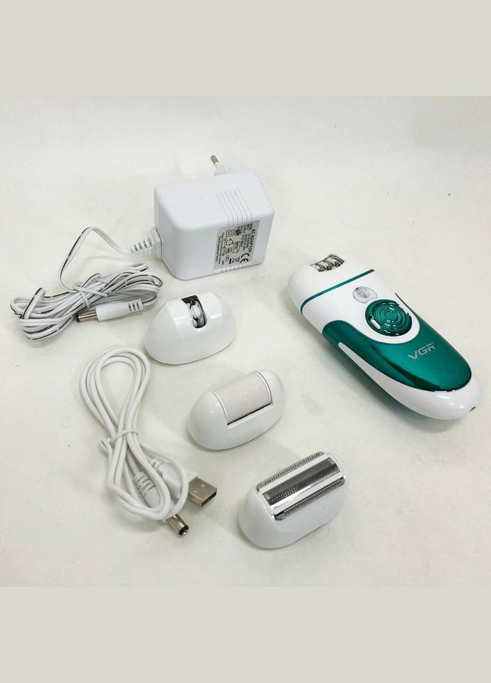 Эпилятор V-700 Женский беспроводной с подсветкой для ног и зоны бикини, пемза, электробритва для ног VGR (364664270)