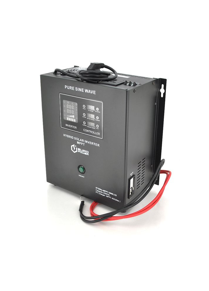 Гібридний інвертор RTSWm-MPPT-2000LCD, 1400W, 24V, струм заряду 10A, 140-275V, MPPT (20/40А, 30-90Vdc) Europower (328005571)