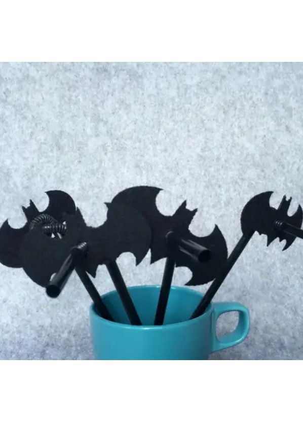 Хеловін декор коктейльні трубочки 10 штук чорний Jannet Трубочки (365624685)