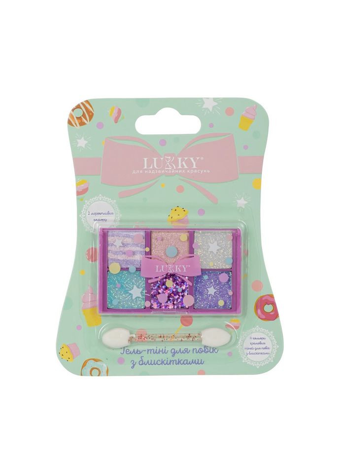 Дитяча палетка тіней 6 кольорів кремові тіні для дівчаток косметика для макіяжу Lukky (368755849)