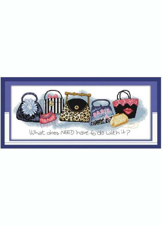 Набор для вышивания по нанесённой на канву схеме "Always be short of a bag". AIDA 14CT printed, 48*21 см Joy Sunday (313613408)